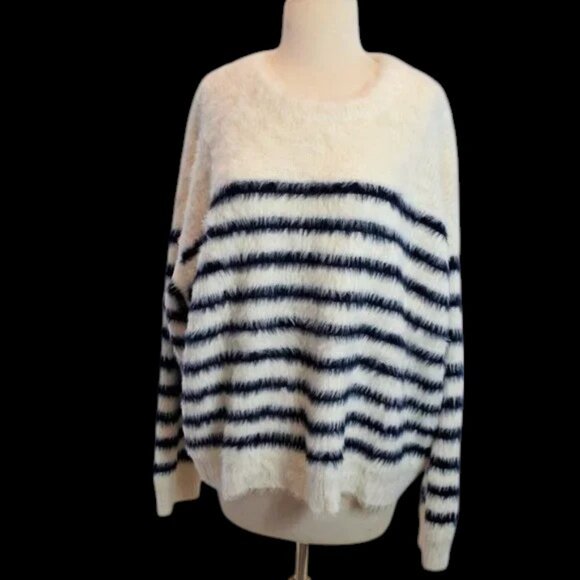 NWT La Ligne x Target Striped Long Hair Sweater Blue White - Picture 6 of 6